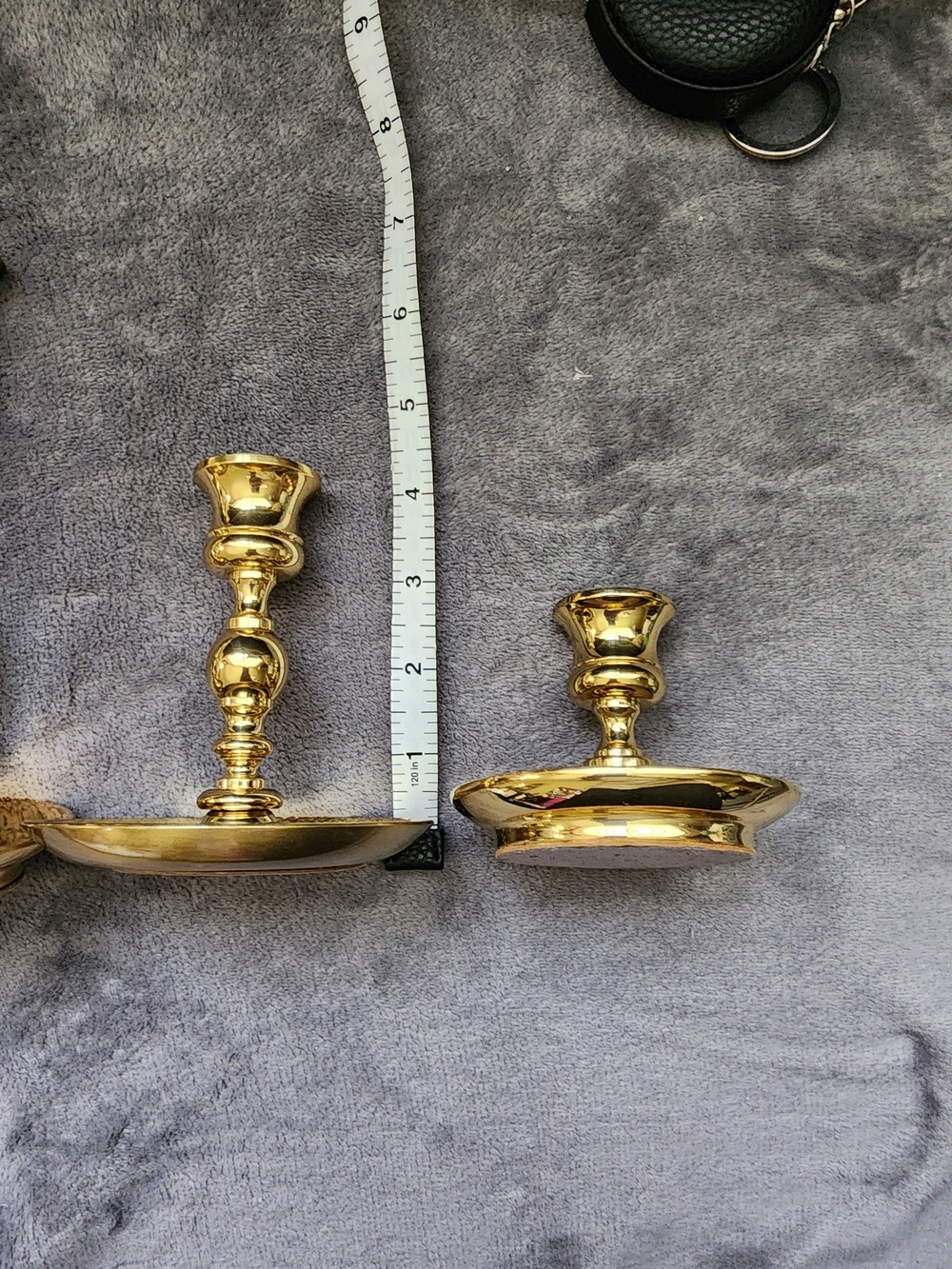 Elegant Gold Brass Candle Holders Set of 3 - Picture 6 of 6